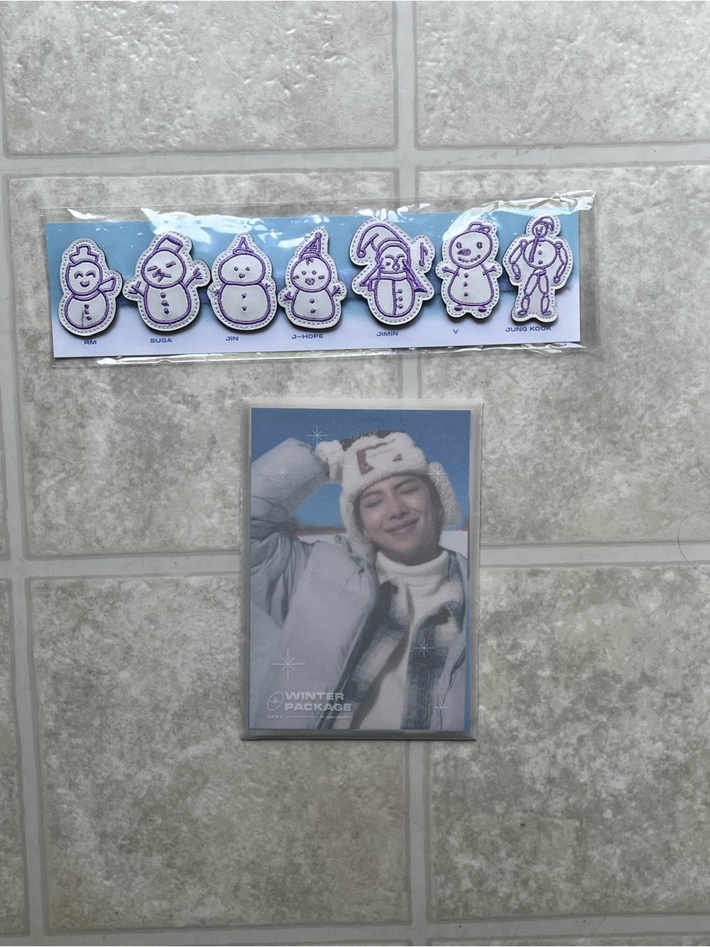 BTS Bangtan Boys Winter Package 2021 Official 4X6 PHOTO SET And Patches